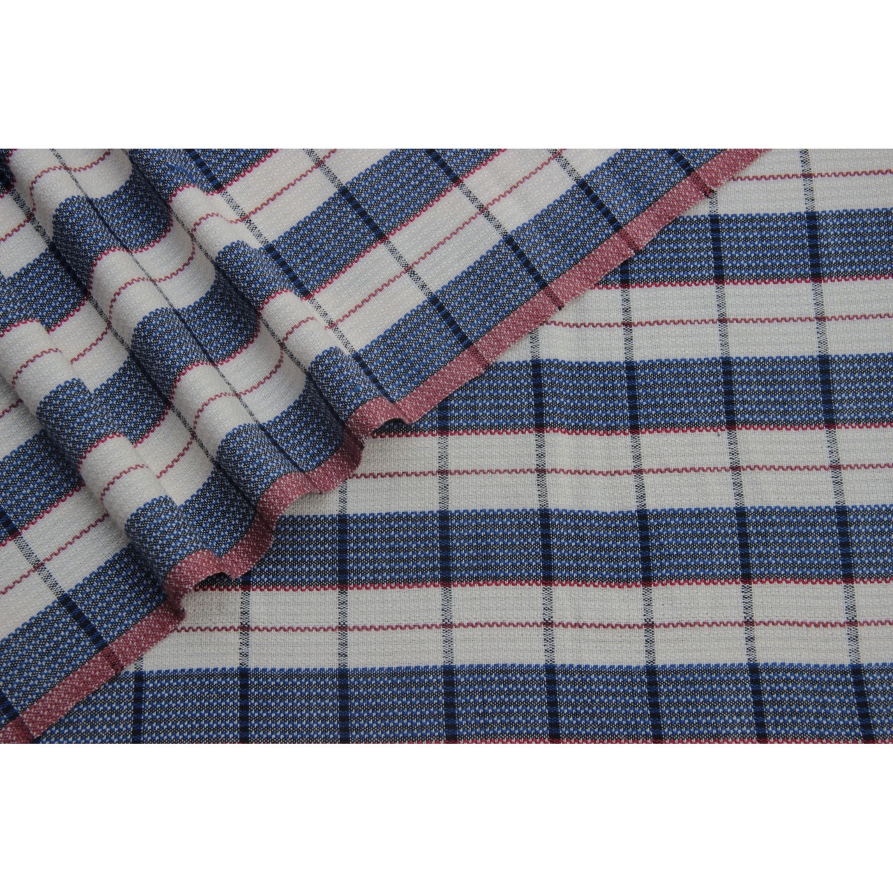 (137) Cotton Azo free dyed yardage from Kutch - Ivory, black, royal blue, checks, horizontal stripes, vertical stripes