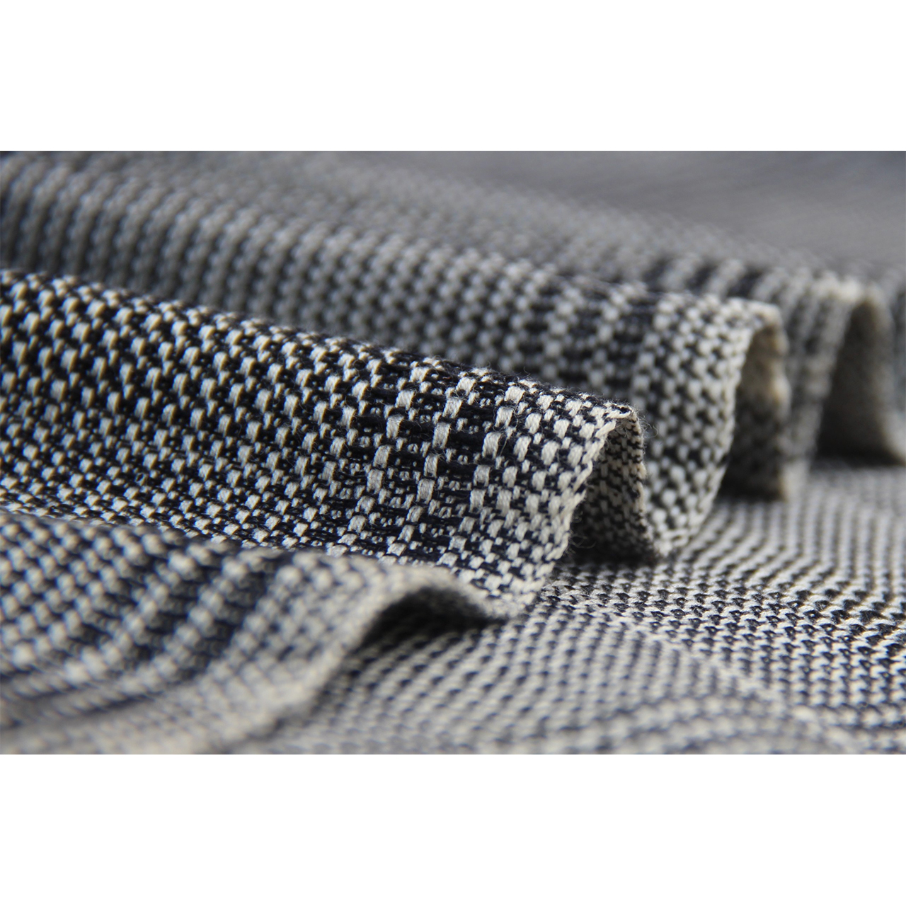 (332) Cotton Azo-free dyed yardage from Ladakh - White, black, vertical stripes, horizontal stripes, textured