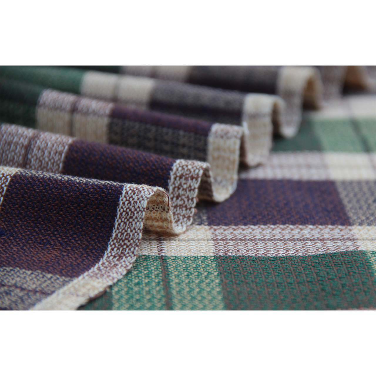 (341) Cotton Azo-free dyed yardage from Chattisgarh - Blue, green, checks