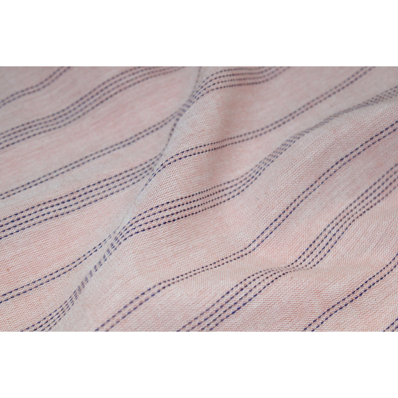 (181) Cotton Azo free dyed yardage from Chhattisgarh - Light saffron, vertical stripes