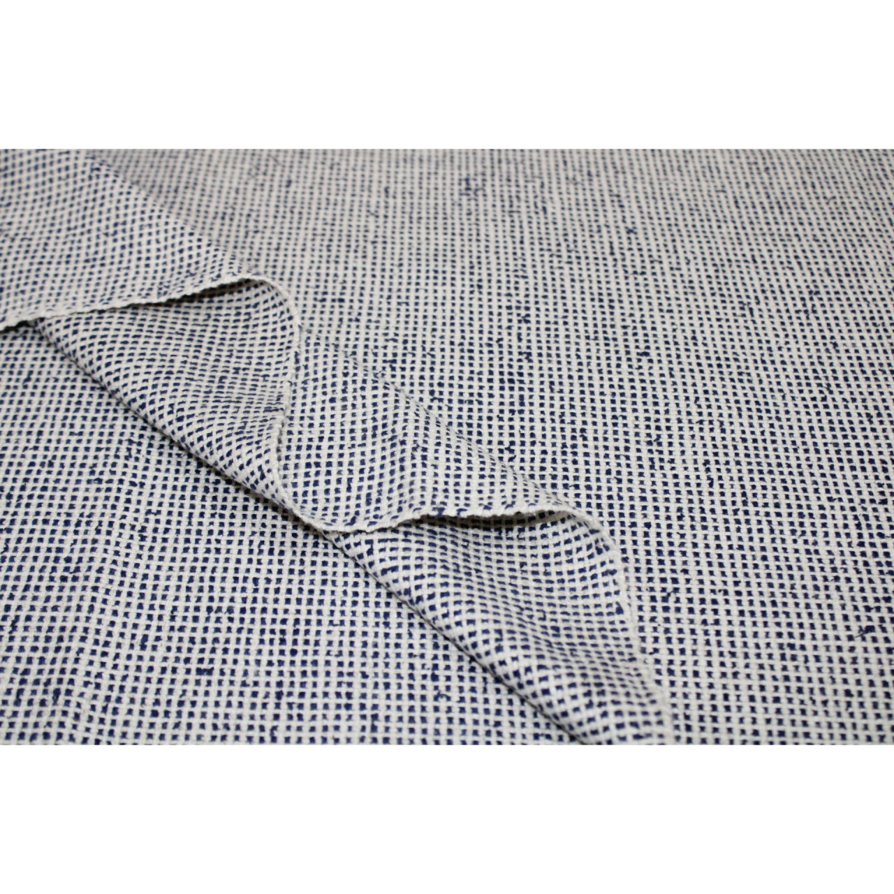 (1336) Silk noil Azo-free dyed yardage from Bihar - Indigo, off white
