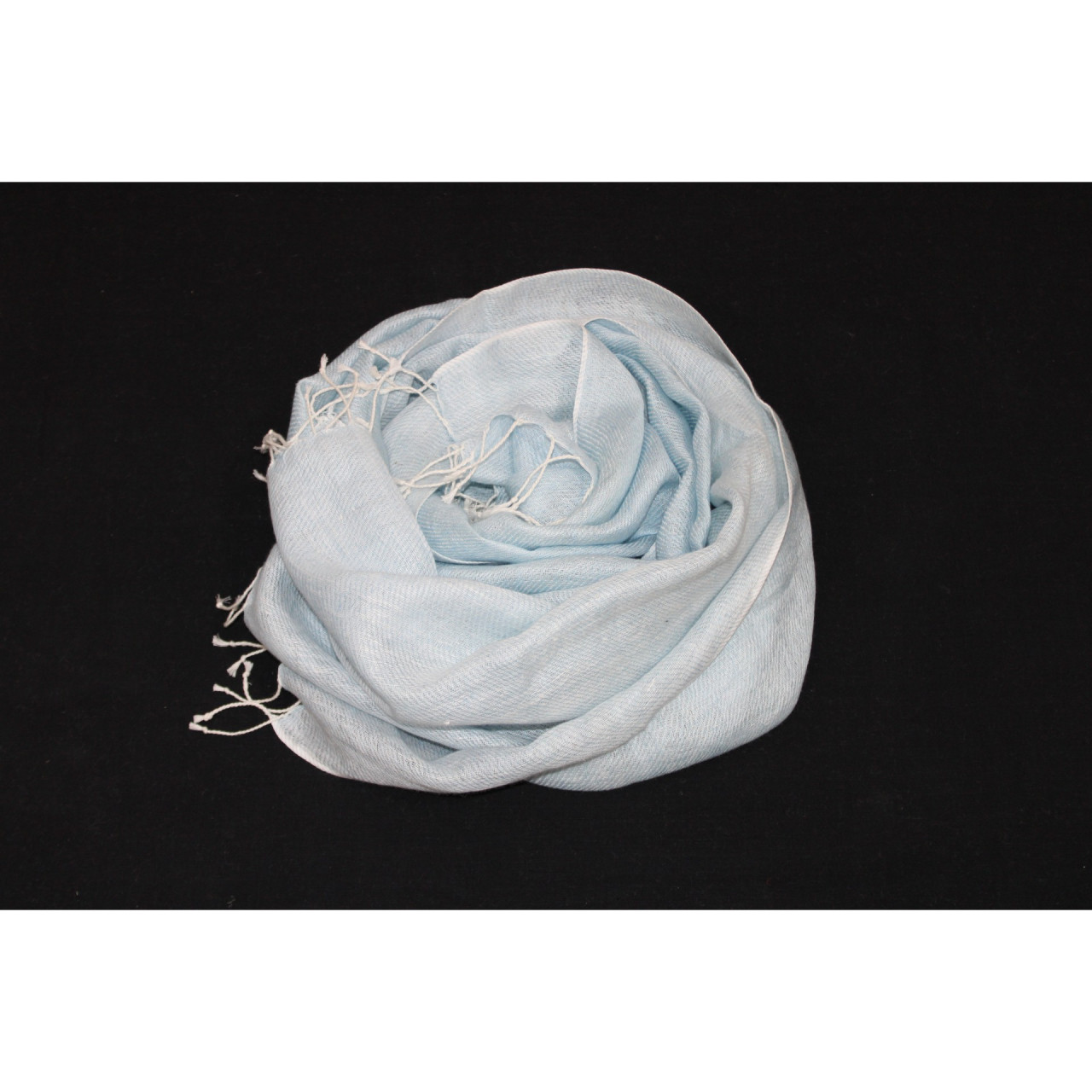 (1425) Linen Azo-free dyed stole from Bihar - Green, mustard, stripes
