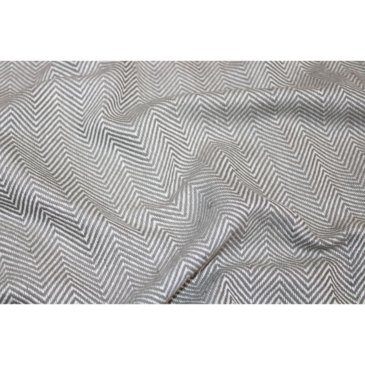 (1432) Cotton and khadi  Azo-free dyed throw from Bihar - Grey, white, pompoms, textured