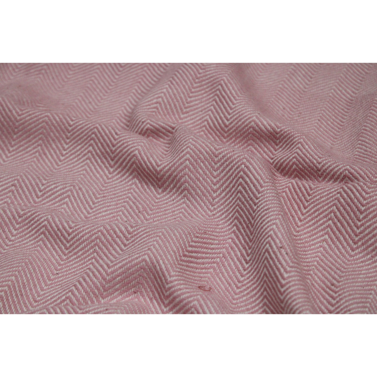 (1437) Cotton and khadi  Azo-free dyed throw from Bihar - Pink, pompoms, textured