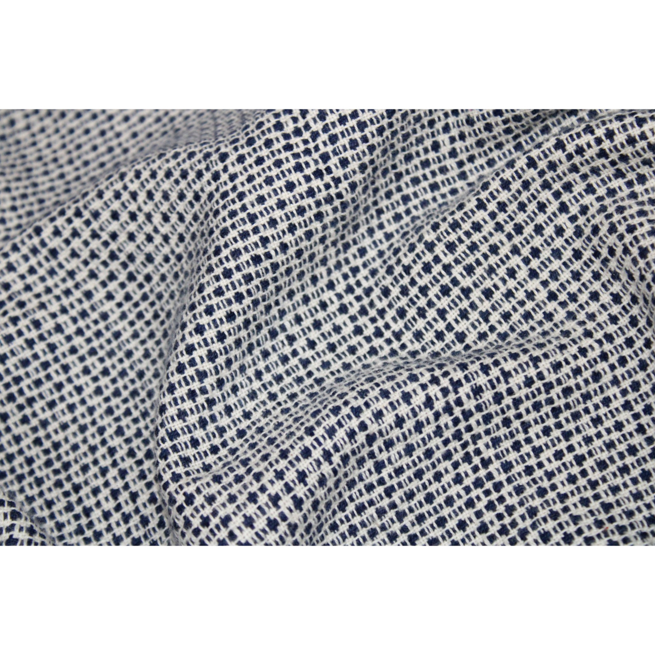 (45) Cotton Azo-free dyed yardage from Bihar - Textured, indigo, kora, white, off white