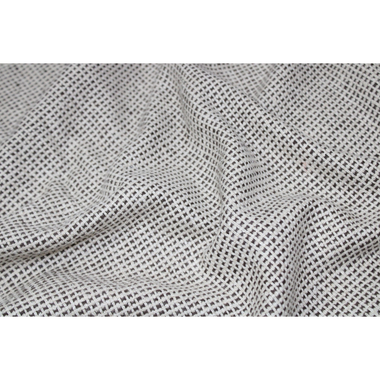 (799) Silk noil Azo-free dyed yardage from Bihar - Brown, off white