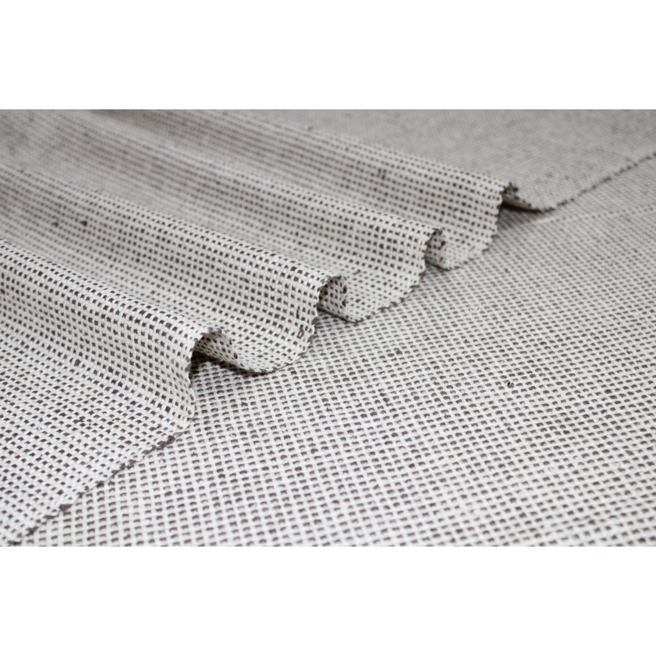 (799) Silk noil Azo-free dyed yardage from Bihar - Brown, off white