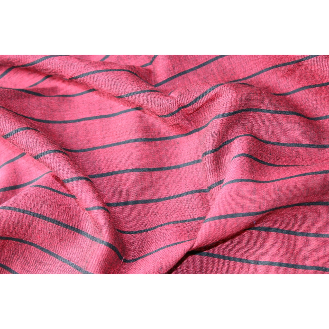 (1152) Cotton Azo-free dyed Jamdani sari from Burdwan with cotton motifs - Black, maroon