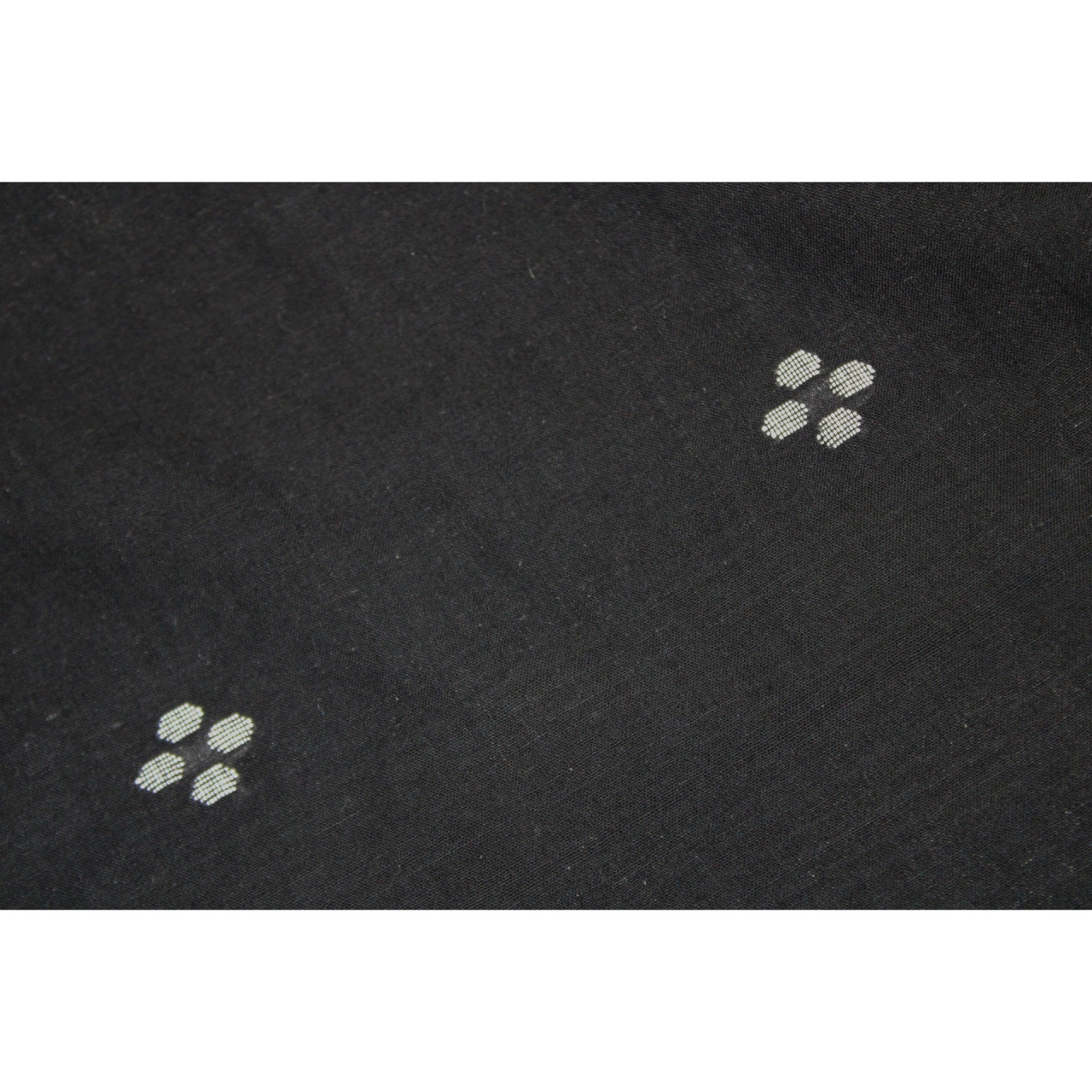 (1580) Cotton Azo-free dyed Jamdani yardage from Burdwan with cotton motifs and cotton motifs - Black, white, motif, stripes