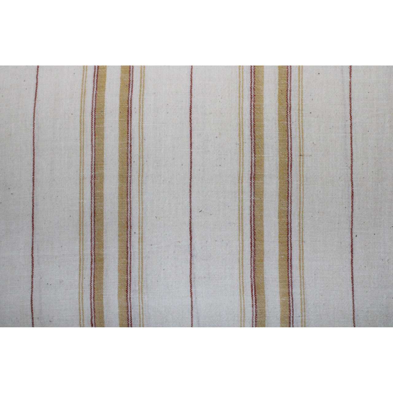 (1955) Kala cotton Azo-free dyed Kutchy yardage from Kutch - White, red, mustard, stripes, plain