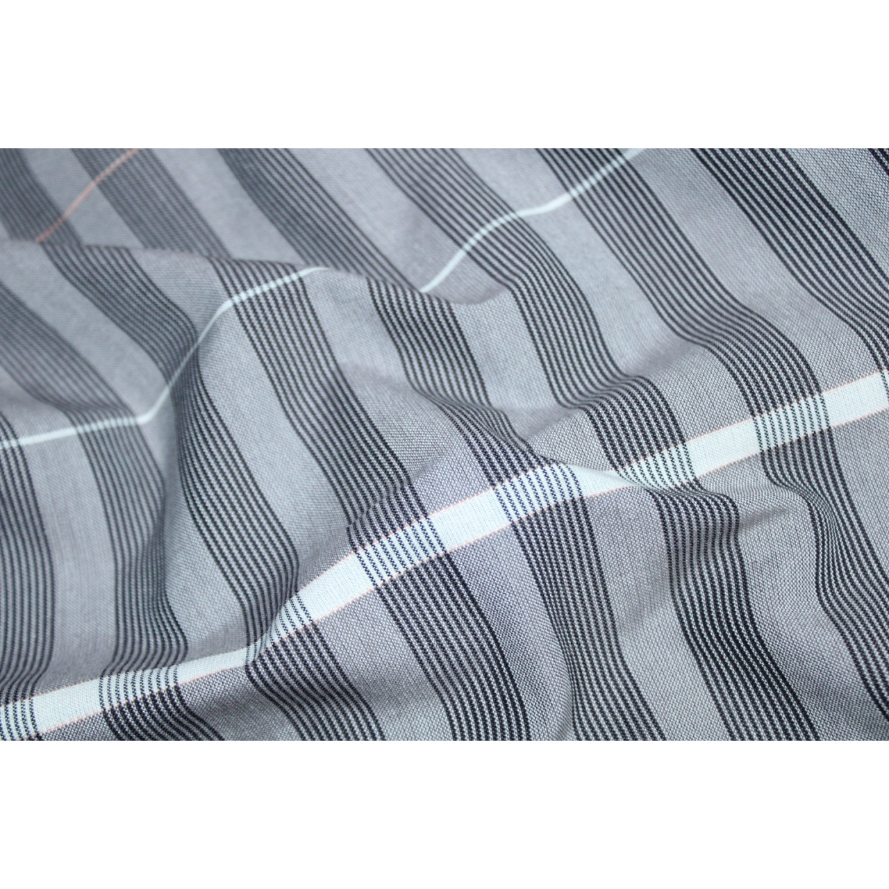 (2162) Cotton Azo-free dyed Kutchy stole from Kutch with cotton extra-weft - Grey, white, black, stripes, orange, textured, pompoms