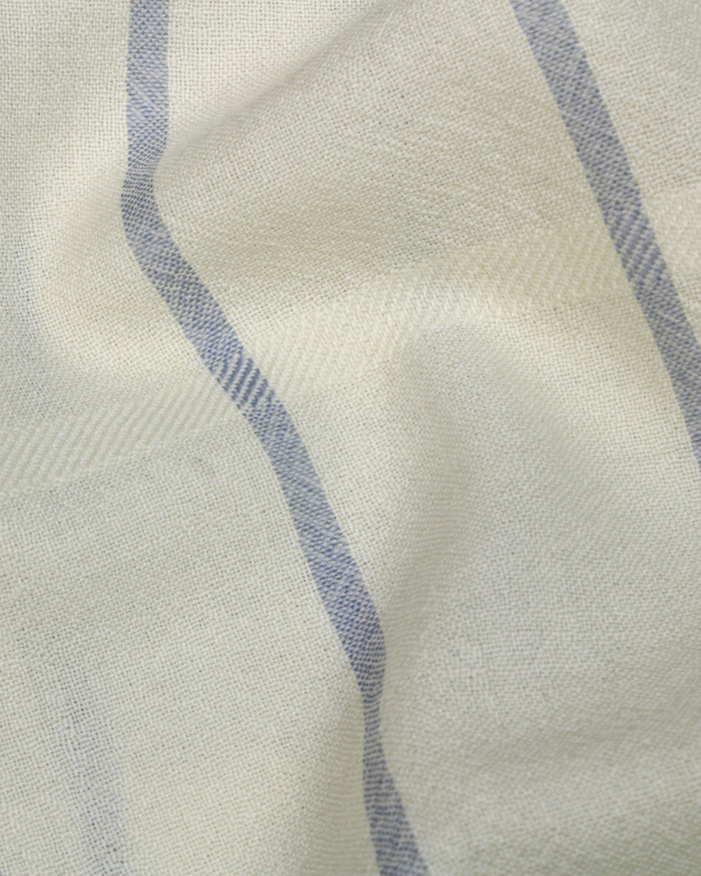 (2708) Merino wool Azo-free dyed Kutchy stole from Kutch - Blue, blue grey, eggshell blue, bright white, white, black, vertical stripes, stone blue, sky blue, twill