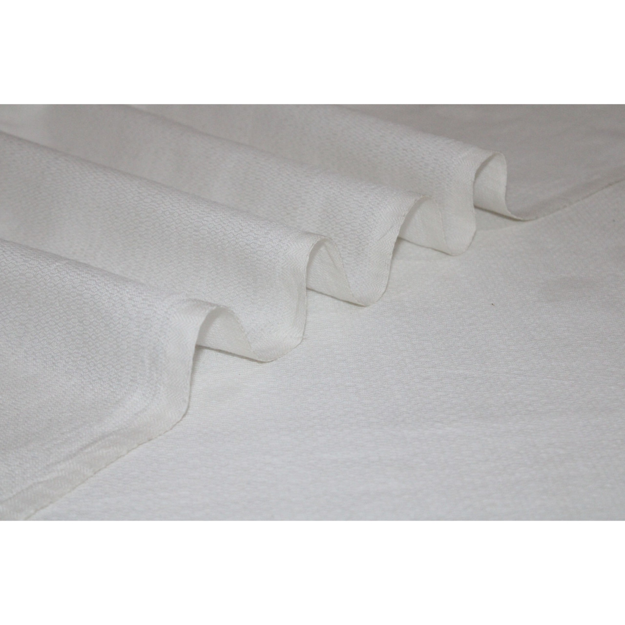(1575) Cotton undyed yardage from Maheshwar - White, textured