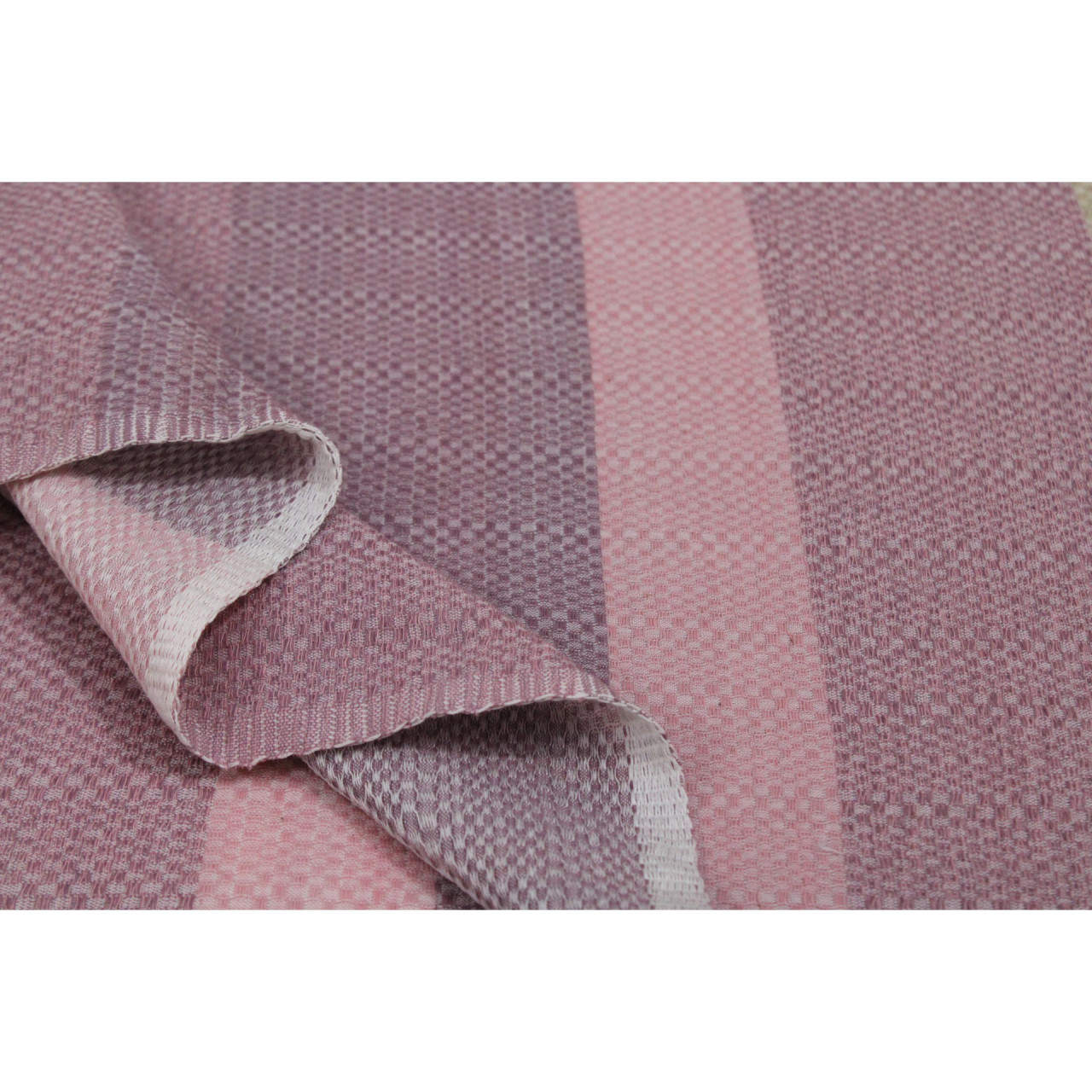 (1596) Cotton Azo-free dyed stole from Maheshwar - Purple, pink, stripes, piped fringes