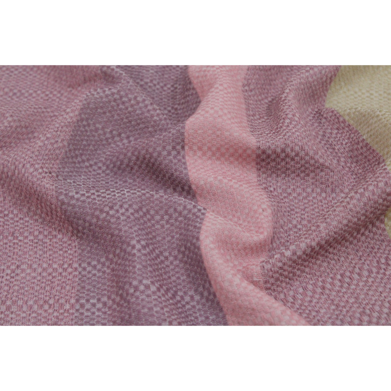 (1596) Cotton Azo-free dyed stole from Maheshwar - Purple, pink, stripes, piped fringes