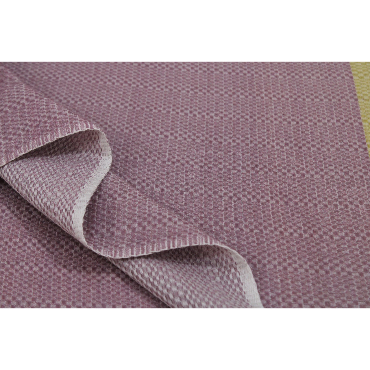 (1598) Cotton Azo-free dyed stole from Maheshwar - Purple, white, mustard, stripes, piped fringes
