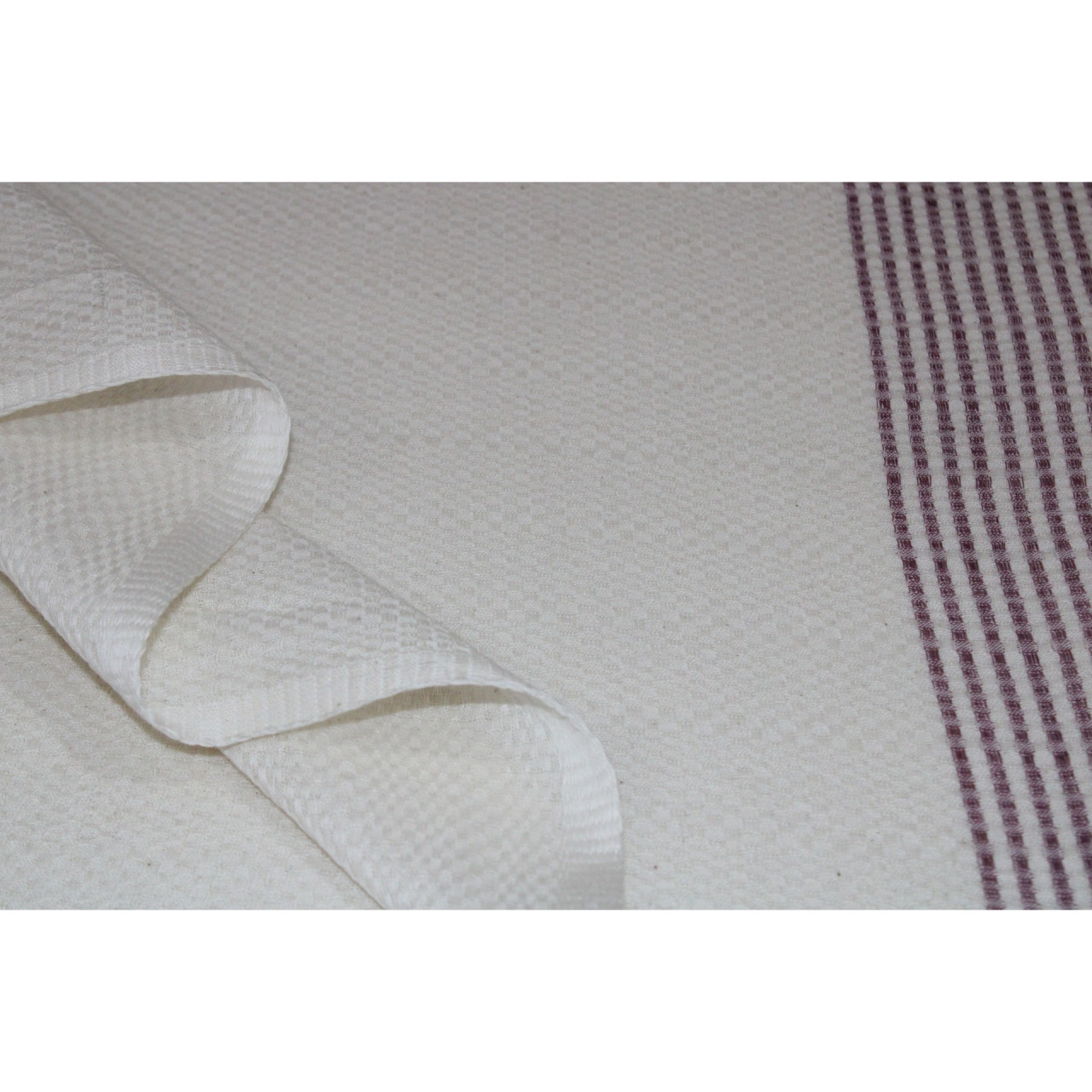 (1622) Cotton Azo-free dyed stole from Maheshwar - Kora, purple, piped fringes
