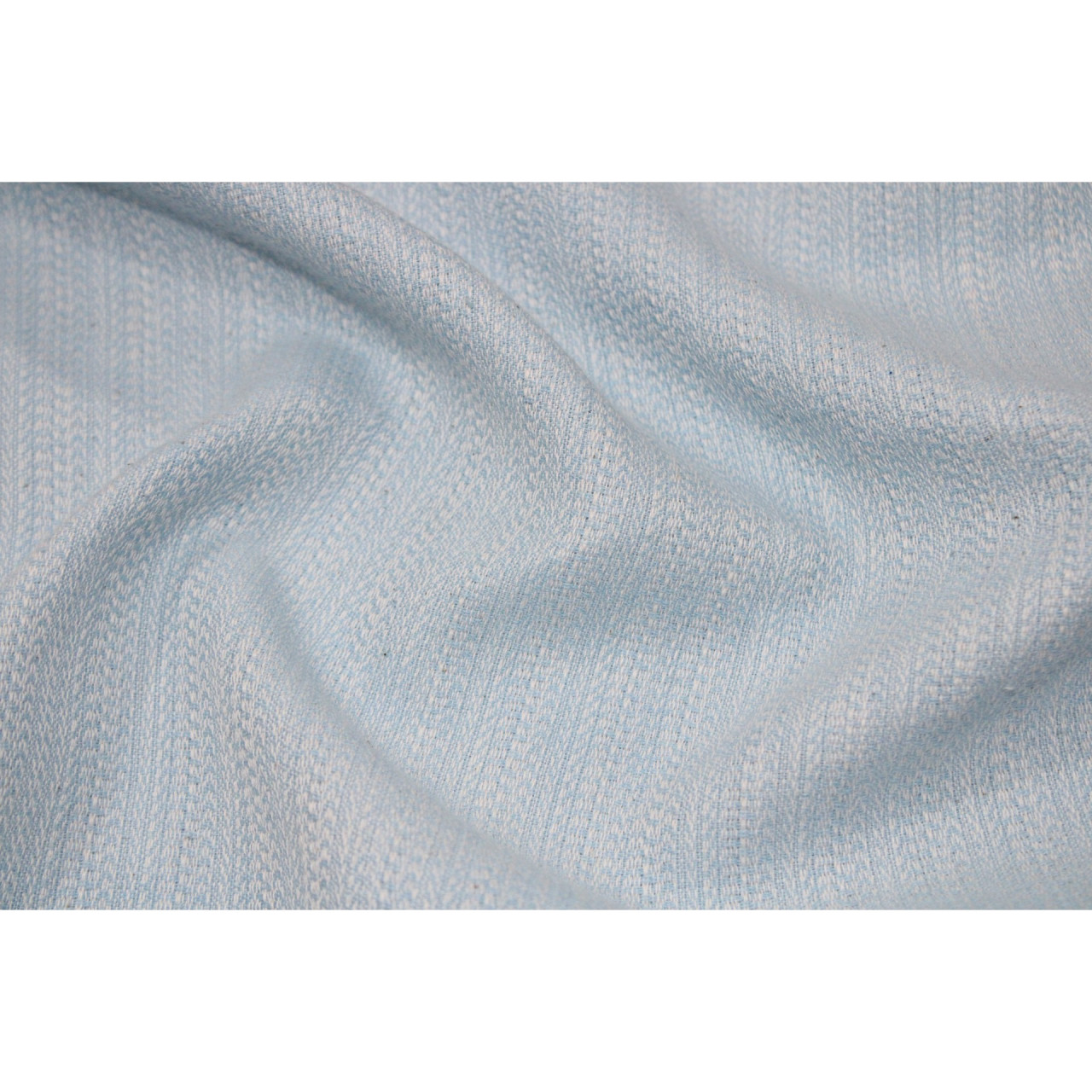 (1761) Cotton Azo-free dyed yardage from Maheshwar - Sky blue, white, textured