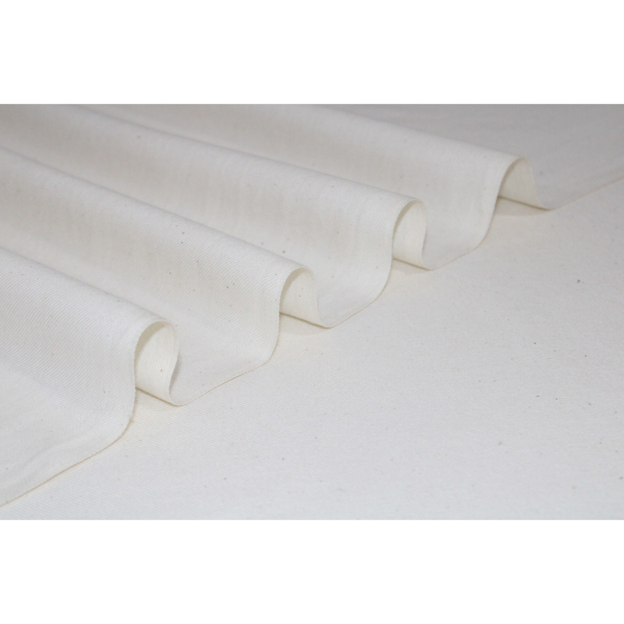 (1840) Organic cotton undyed yardage from Maheshwar - Kora, twill, textured