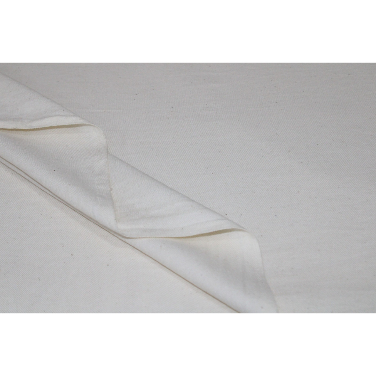 (1840) Organic cotton undyed yardage from Maheshwar - Kora, twill, textured