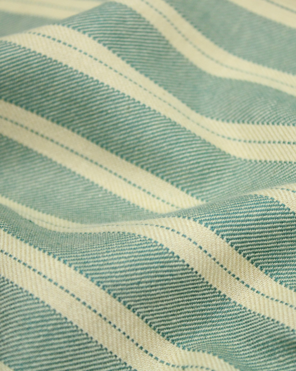 (1869) Cotton Azo-free dyed Contemporary yardage from Maheshwar - Green, light yellow, stripes, twill, pointed twill, light green