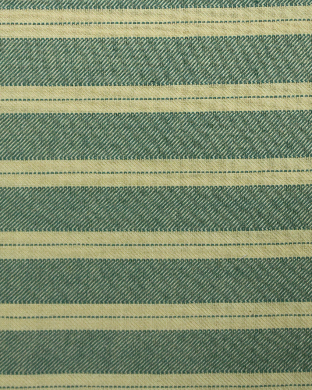 (1869) Cotton Azo-free dyed Contemporary yardage from Maheshwar - Green, light yellow, stripes, twill, pointed twill, light green