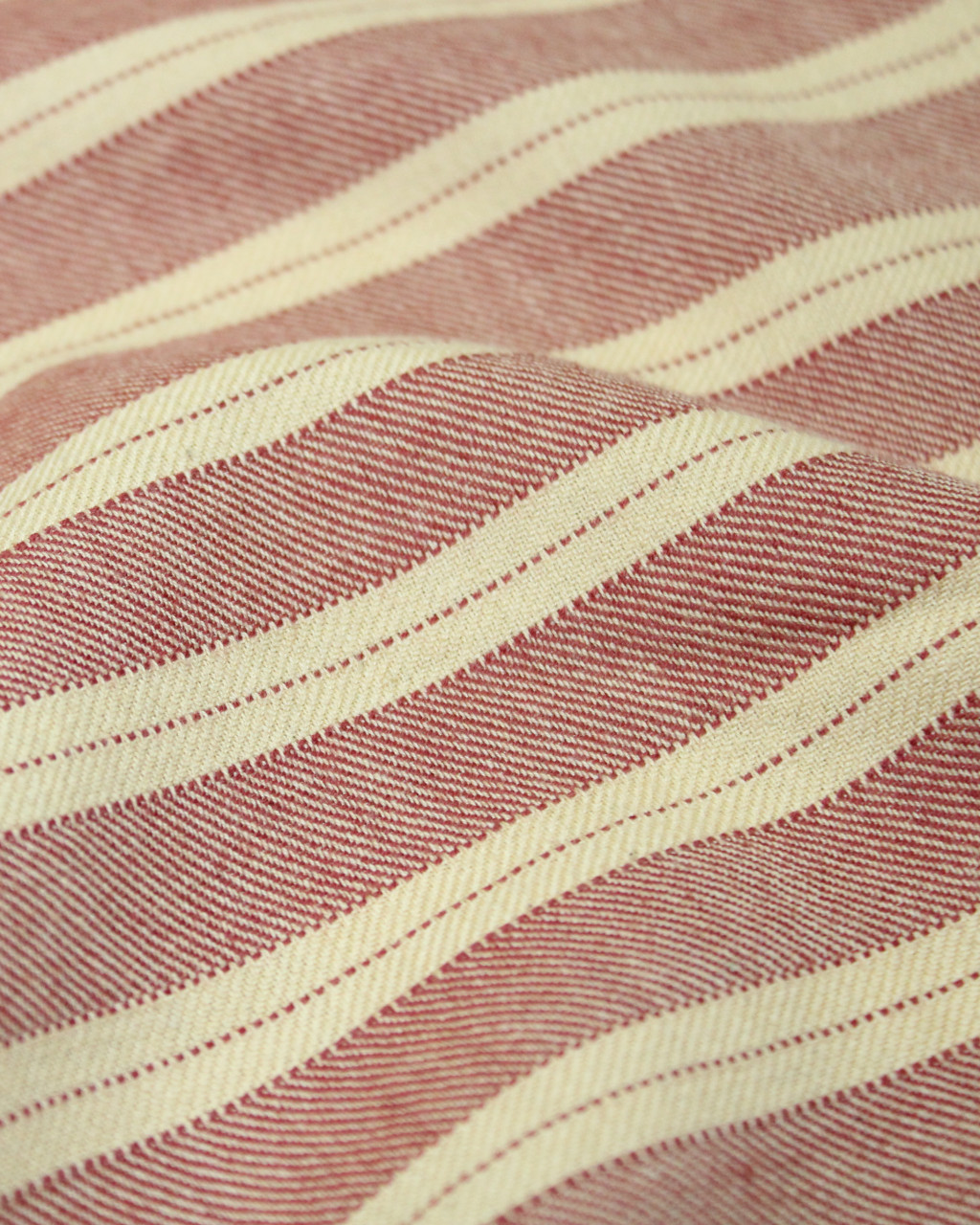 (1870) Cotton Azo-free dyed Contemporary yardage from Maheshwar - Red, tussar, stripes, twill, pointed twill, brick red