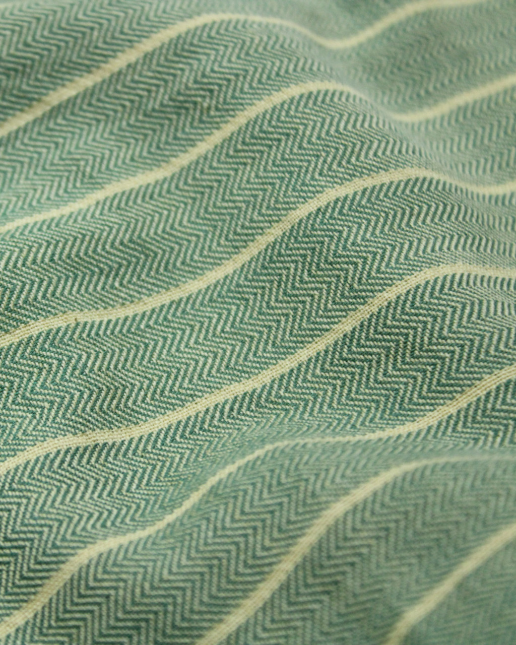 (1948) Cotton Azo-free dyed yardage from Maheshwar - Green, yellow, stripes, pointed twill