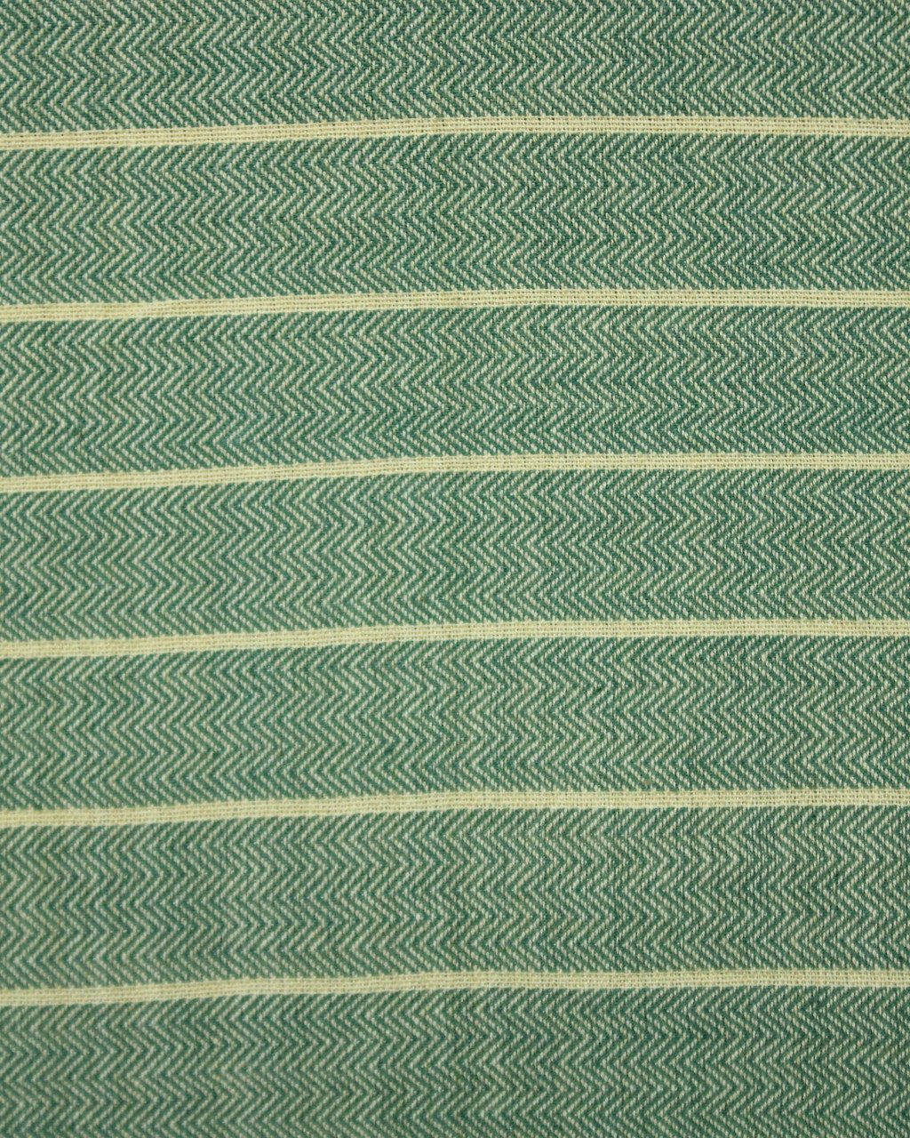 (1948) Cotton Azo-free dyed yardage from Maheshwar - Green, yellow, stripes, pointed twill