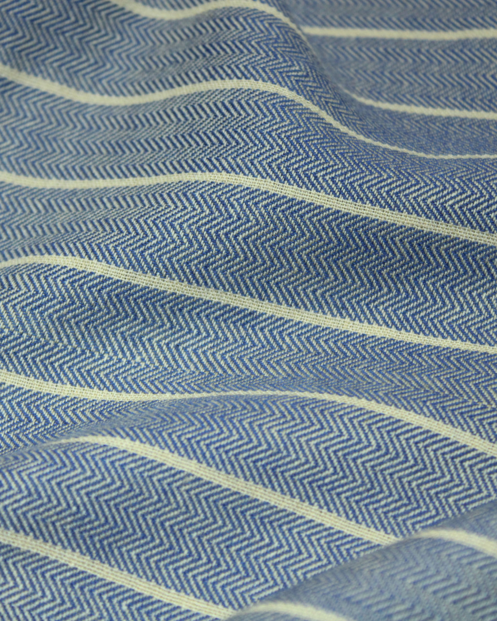 (2066) Cotton Azo-free dyed Contemporary yardage from Maheshwar - Dark indigo, light yellow, stripes, pointed twill, blue