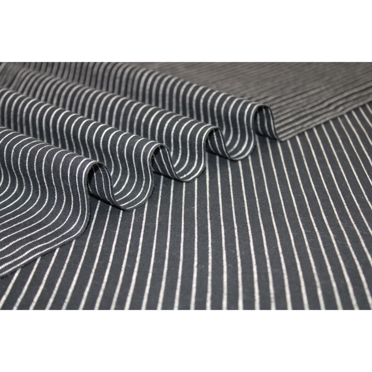 Black and White Stripes Handspun Handwoven Fabric