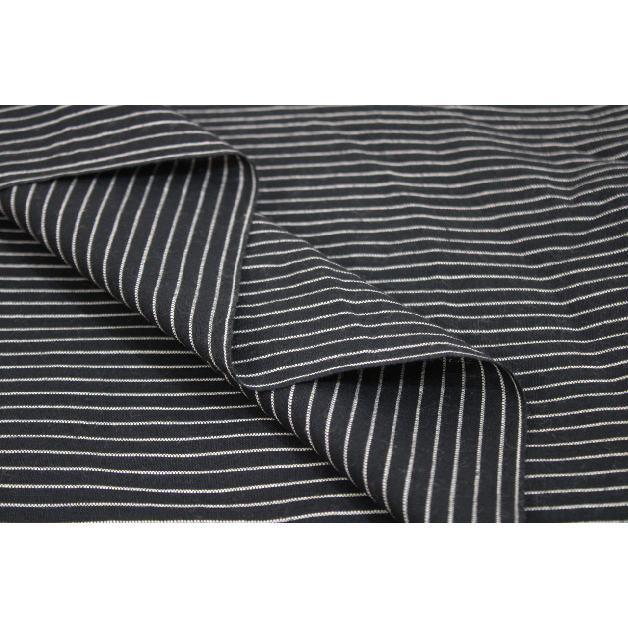 (1035) Cotton Azo-free dyed yardage from Murshidabad - Black, white, stripes