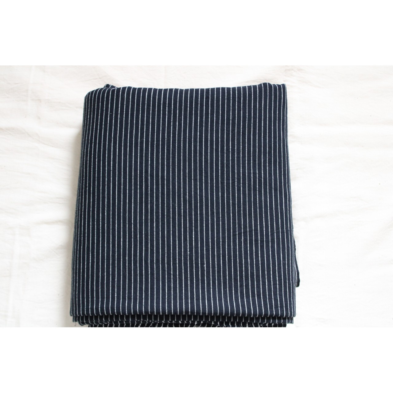 Black and White Stripes Handspun Handwoven Fabric