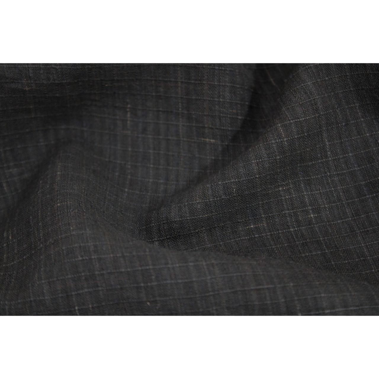 (1530) Cotton Natural dyed yardage from Murshidabad - Black, checks, textured