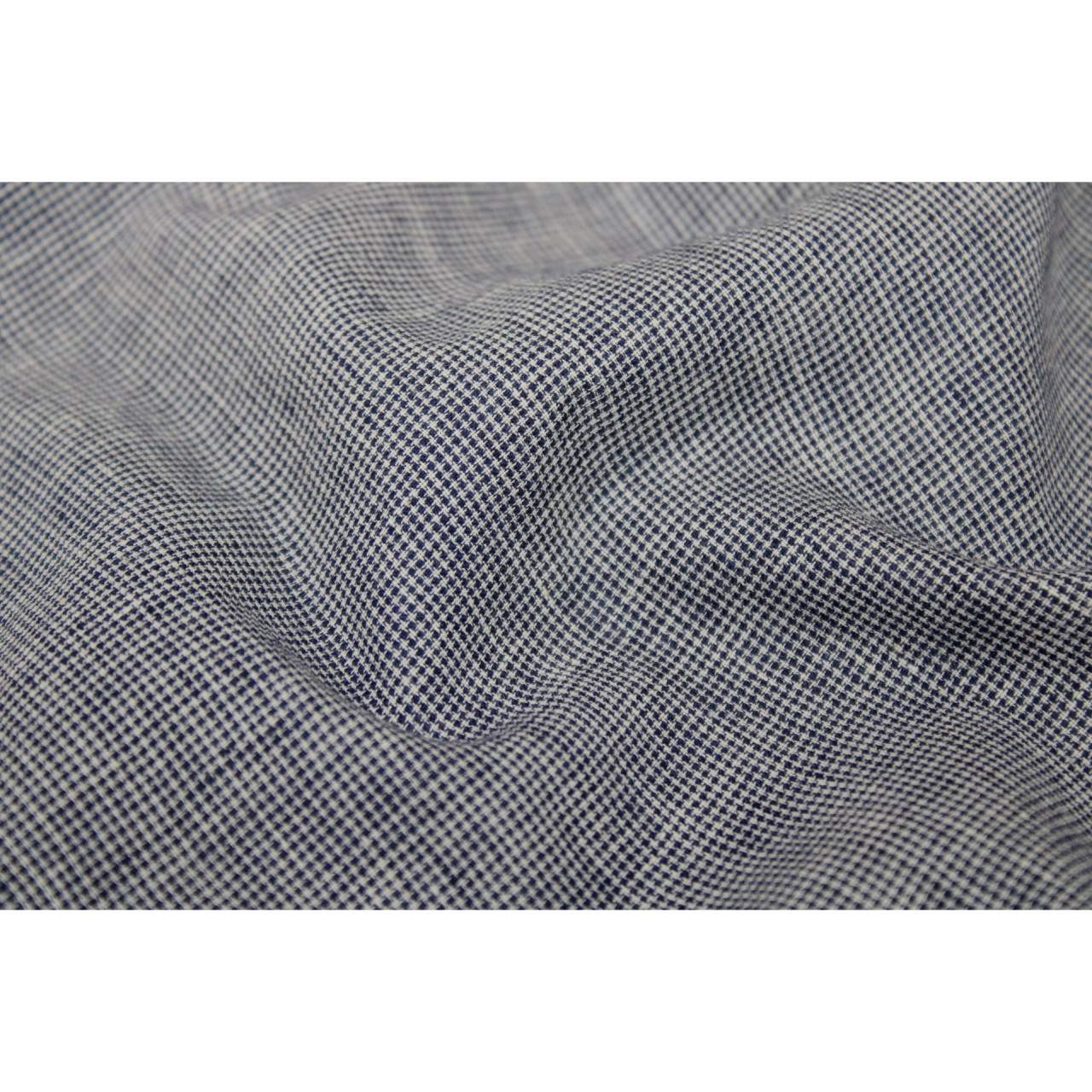 (1907) Cotton Azo-free dyed yardage from Murshidabad - Indigo, white, stripes, textured