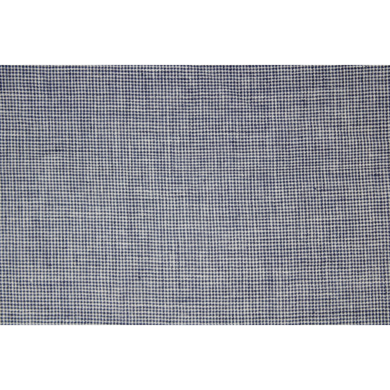 (1907) Cotton Azo-free dyed yardage from Murshidabad - Indigo, white, stripes, textured
