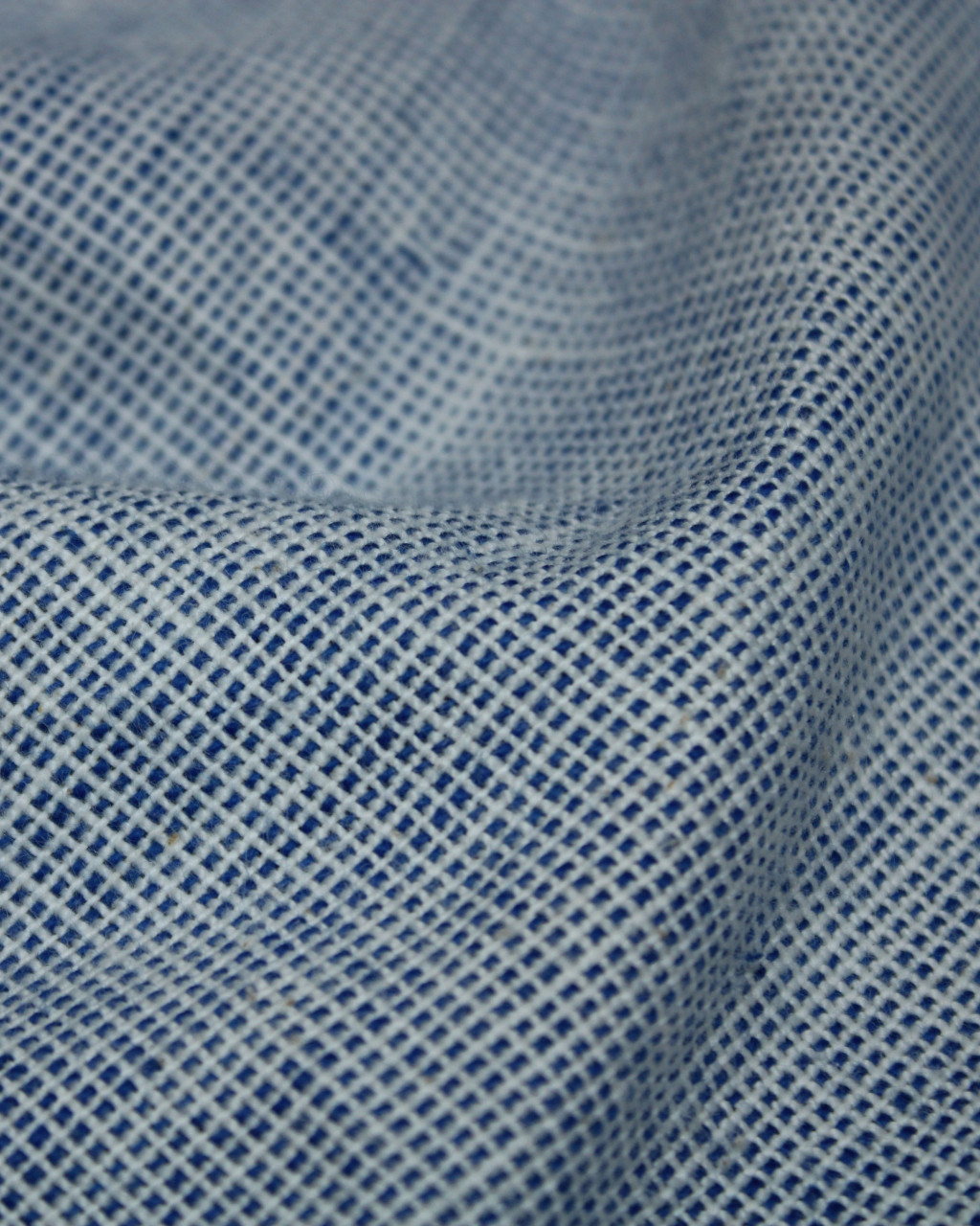 (2313) Handspun cotton Azo-free dyed Contemporary yardage from Murshidabad - Indigo, white, blue, dark indigo, royal blue