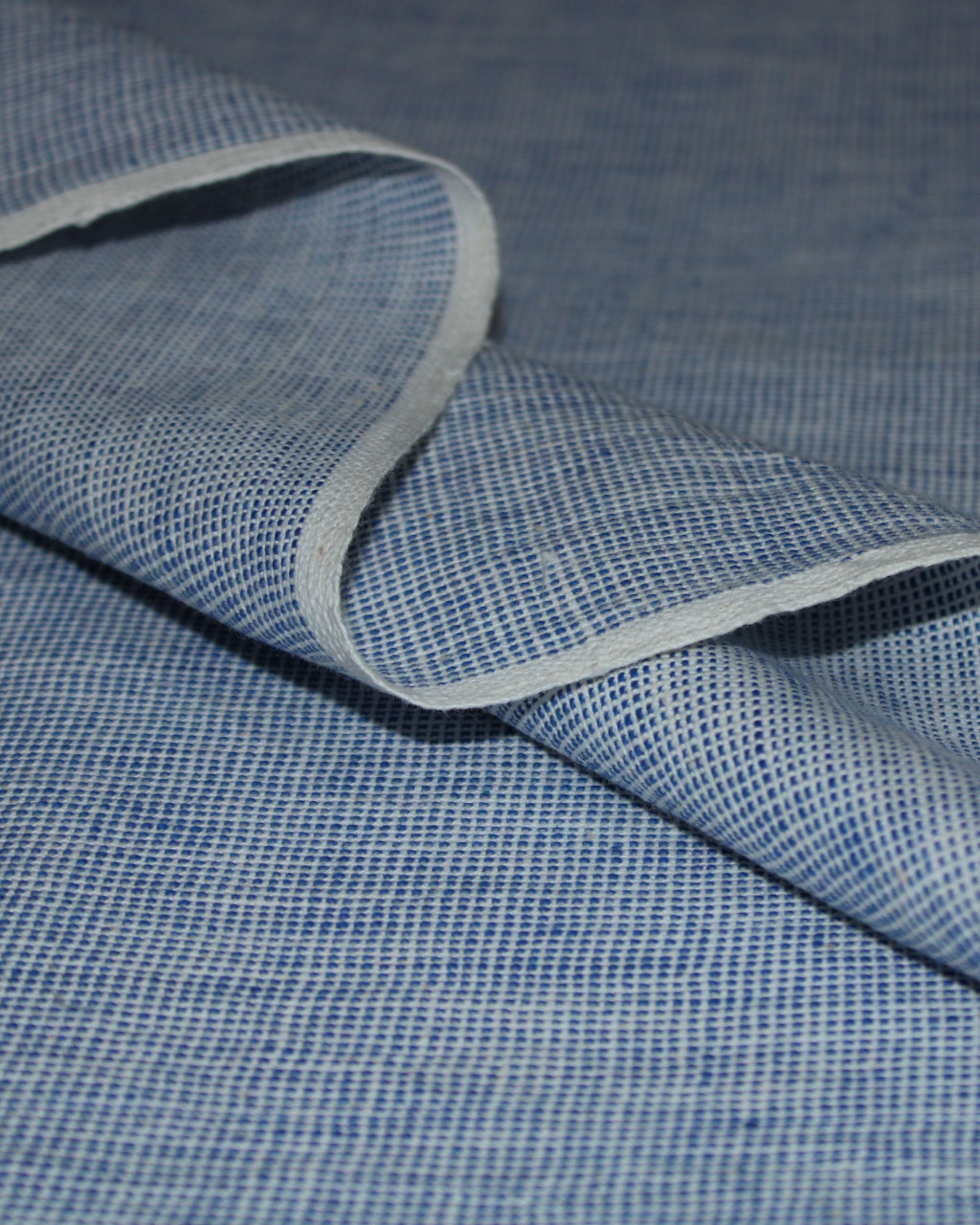(2313) Handspun cotton Azo-free dyed Contemporary yardage from Murshidabad - Indigo, white, blue, dark indigo, royal blue