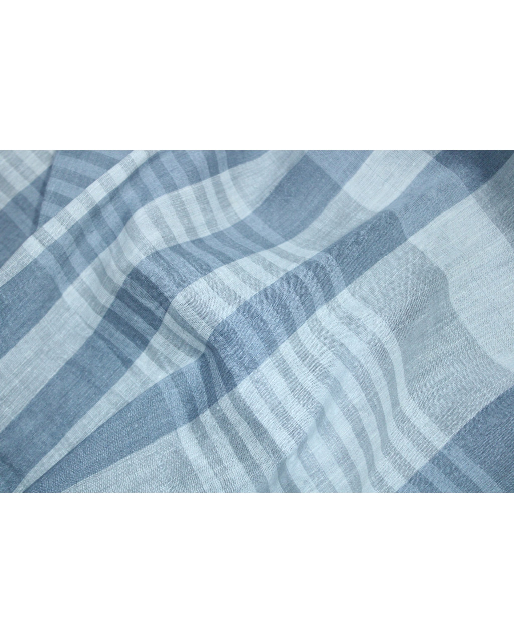(2075) Khadi  and linen Azo-free dyed stole from Shantipur - Grey, white, stripes