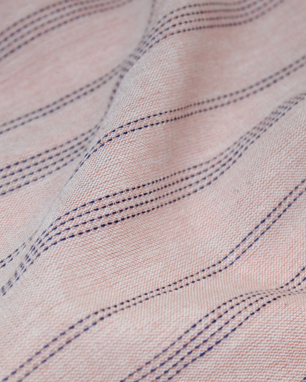 (181) Cotton Azo free dyed yardage from Chhattisgarh - Light saffron, vertical stripes