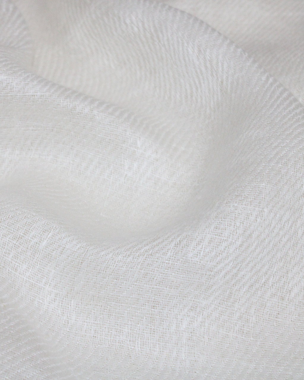 (1417) Linen undyed stole from Bihar - White, plain