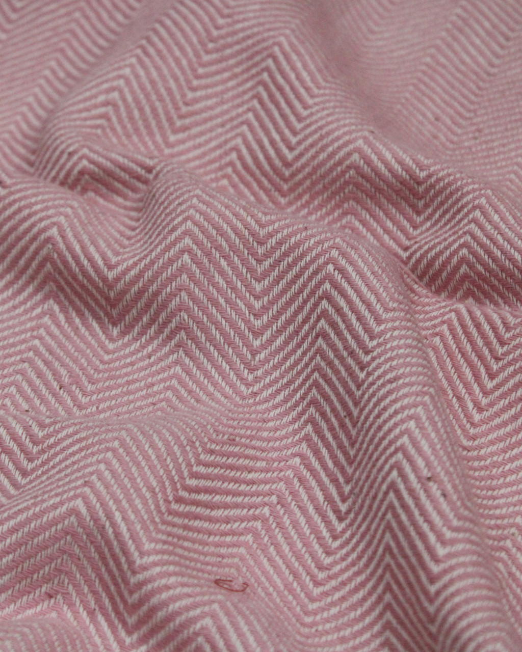 (1437) Cotton and khadi  Azo-free dyed throw from Bihar - Pink, pompoms, textured