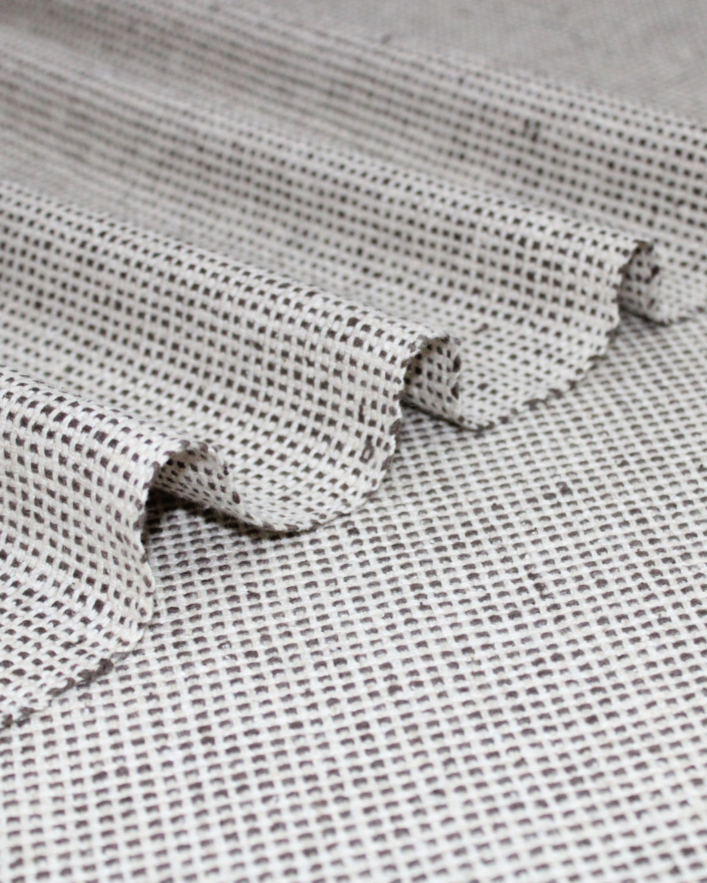 (799) Silk noil Azo-free dyed yardage from Bihar - Brown, off white