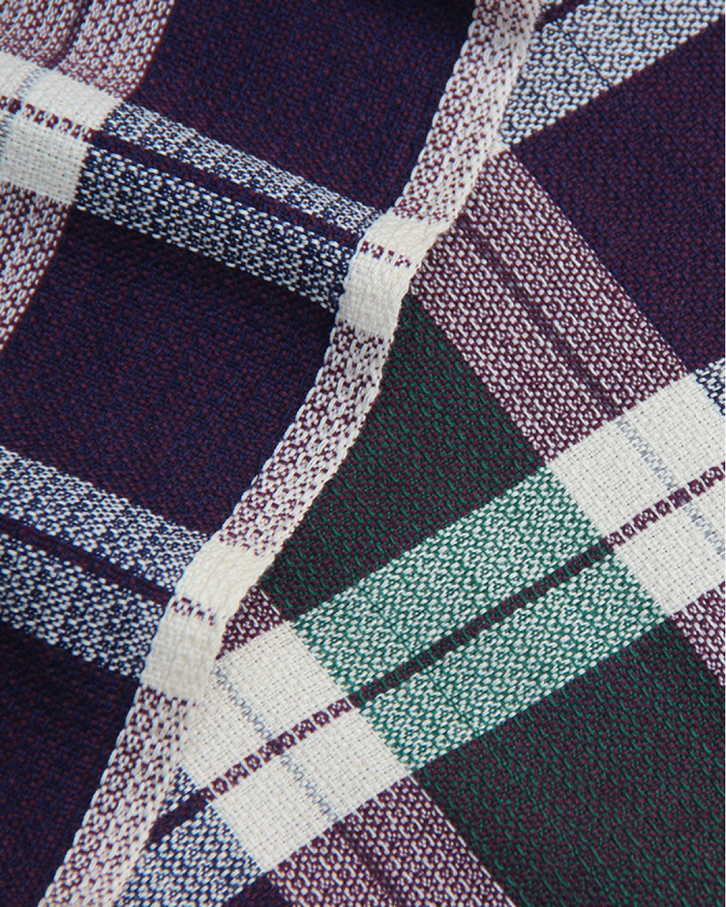 (341) Cotton Azo-free dyed yardage from Chattisgarh - Blue, green, checks