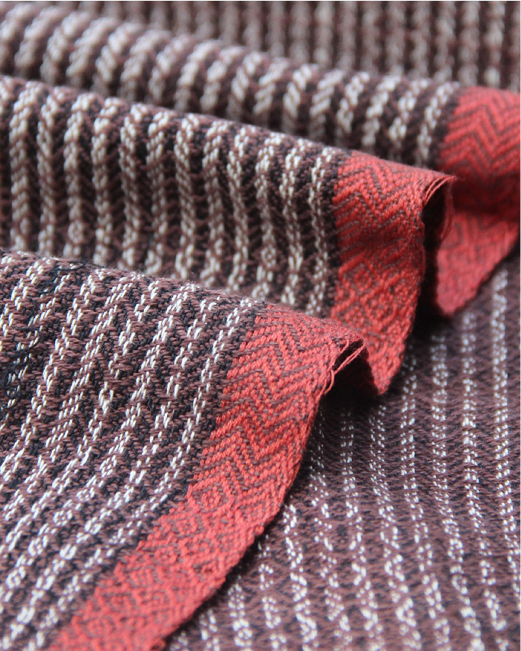 (363) Cotton Azo-free dyed yardage from Arunachal Pradesh - Brown, black, vertical stripes, pointed twill