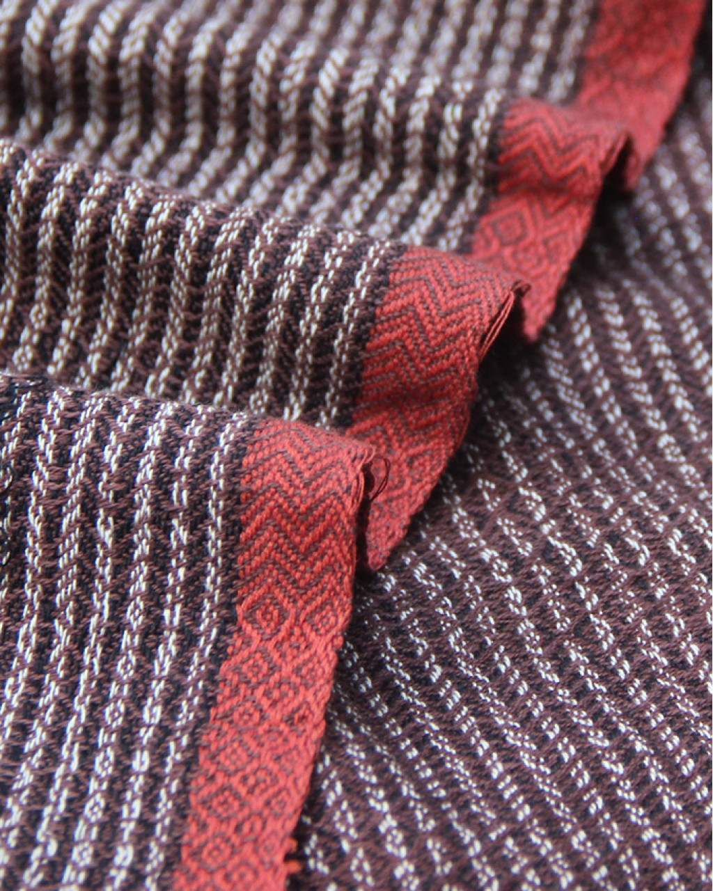 (363) Cotton Azo-free dyed yardage from Arunachal Pradesh - Brown, black, vertical stripes, pointed twill