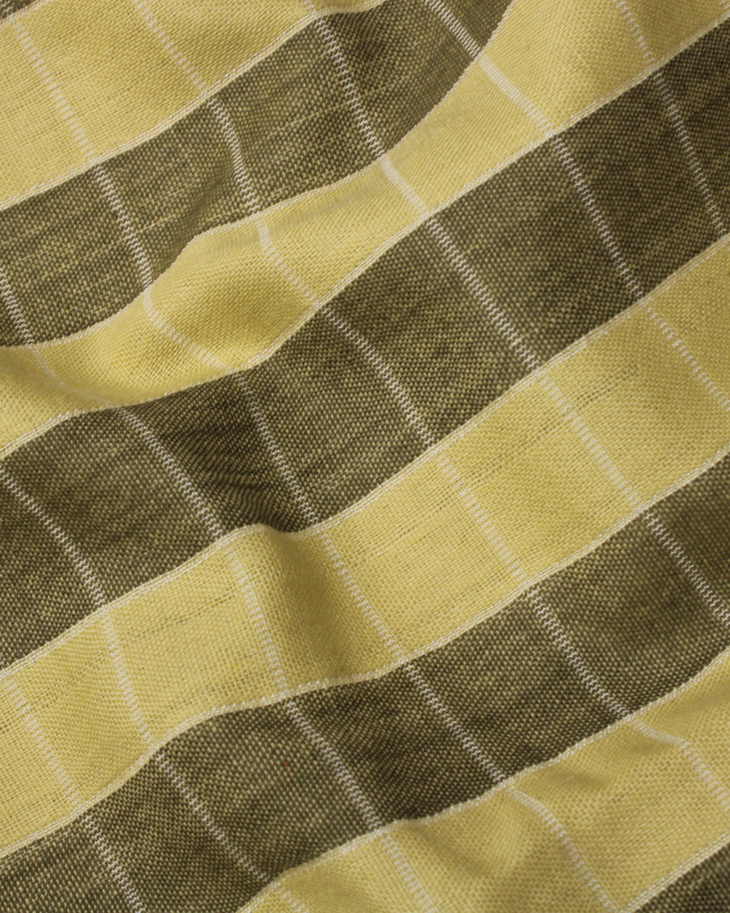 (291) Eri silk, cotton, mulberry silk Azo free dyed stole from Uttarakhand - Yellow, checks