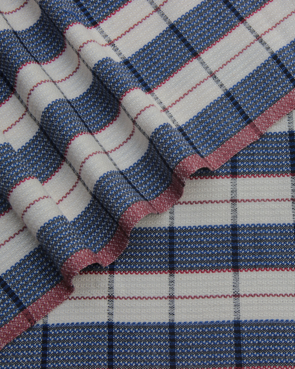 (137) Cotton Azo free dyed yardage from Kutch - Ivory, black, royal blue, checks, horizontal stripes, vertical stripes