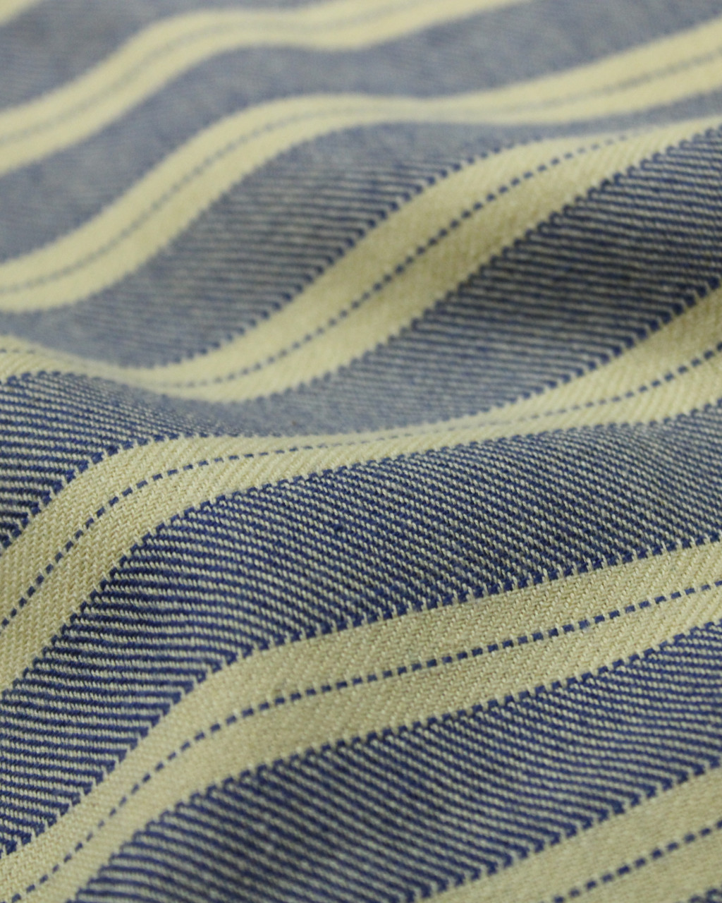 (144) Cotton Azo free dyed yardage from Kutch - Khaki, navy blue, twill, horizontal stripes