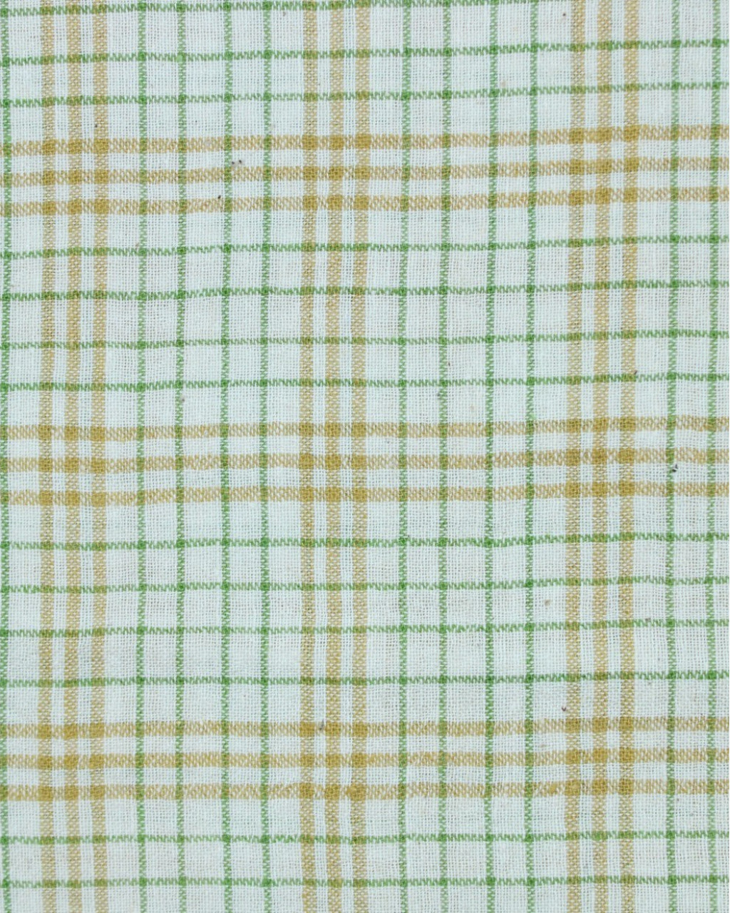 (2123) Kala cotton Azo-free dyed Kutchy yardage from Kutch - Yellow, green, white, checks